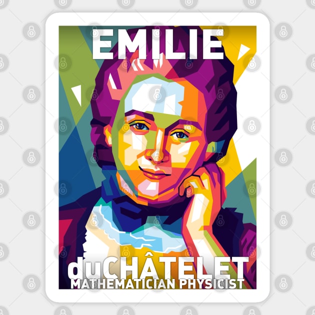 Emilie du Chatelet Sticker by Shecience